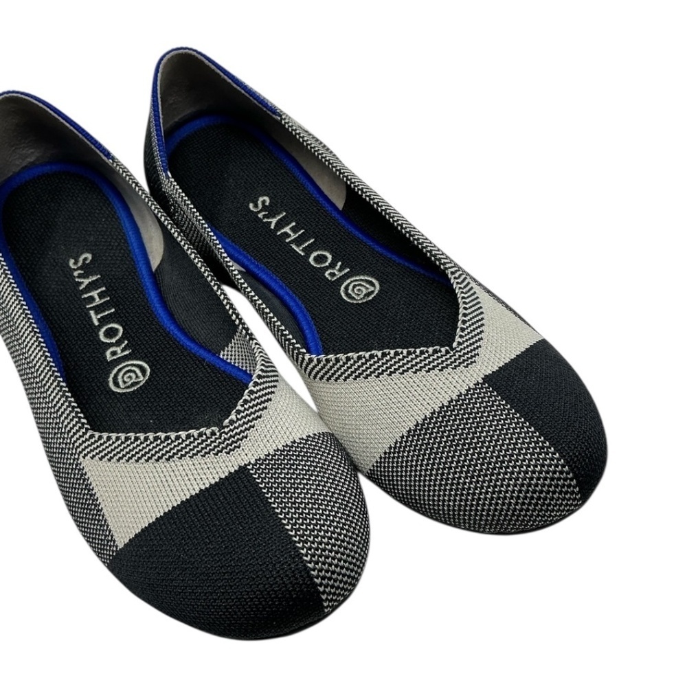 Rothy's The Flat in Cap Toe Black Flats - Picture 3 of 12